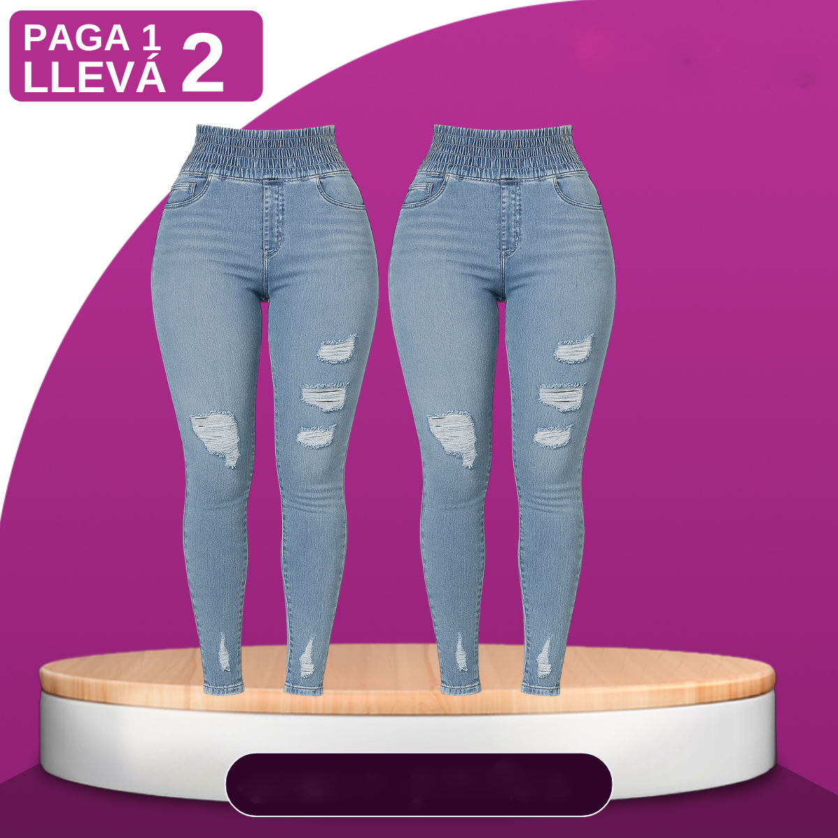 [Llevá 2 Pagá 1] Pantalón de Mujer Estela en Jean Modelador (¡Moldea con Comodidad!)